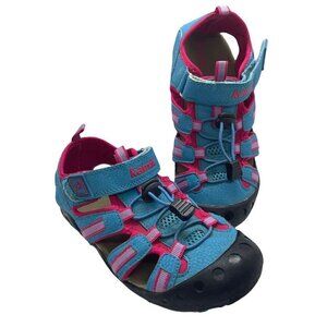 Kamik Crab Girls' Sz 3 Pink Turquoise Waterproof Sport Closed Toe Sandals HK4594